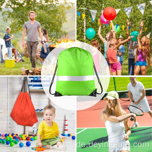 Rucksack-Tasche mit Kordelzug und reflektierendem Klebeband